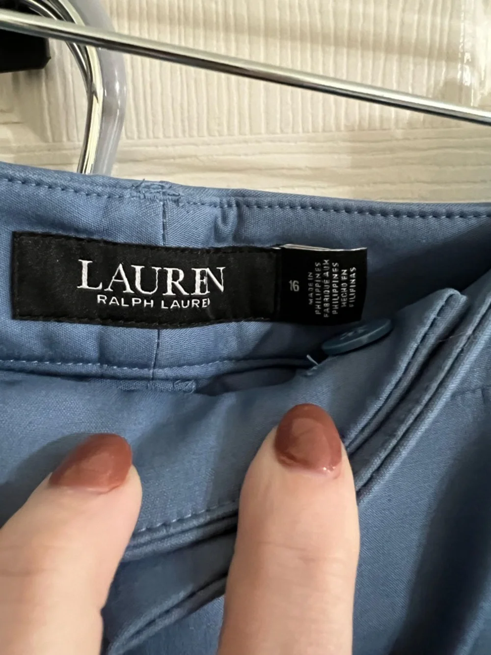 Lauren Ralph Lauren Pale Azure Blue Skinny Pants Size 16 - Picture 4 of 7